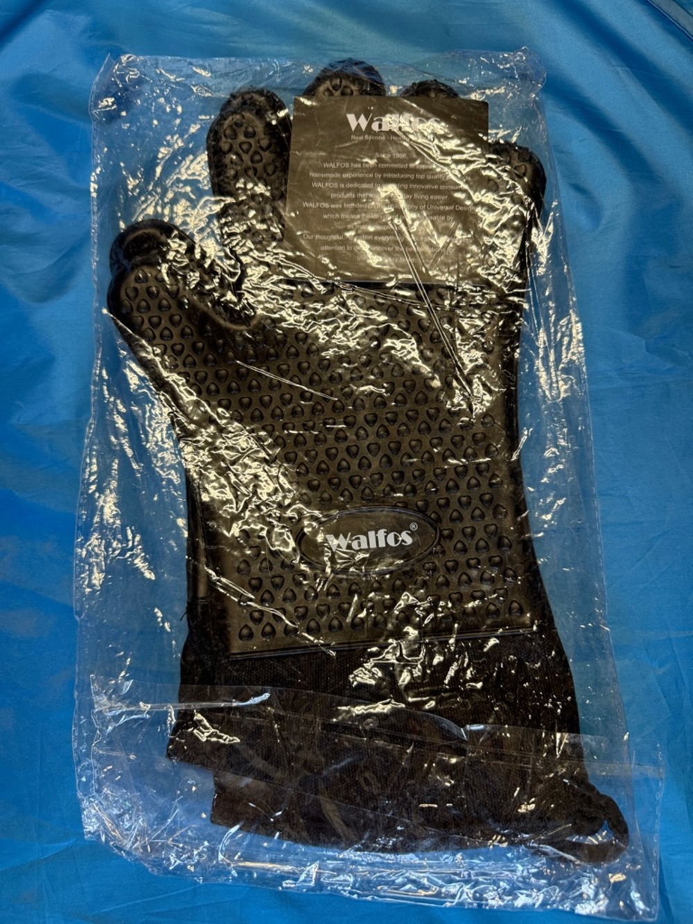 Black Silicone Heat-Resistant Kitchen Glove with Non-Slip Grip